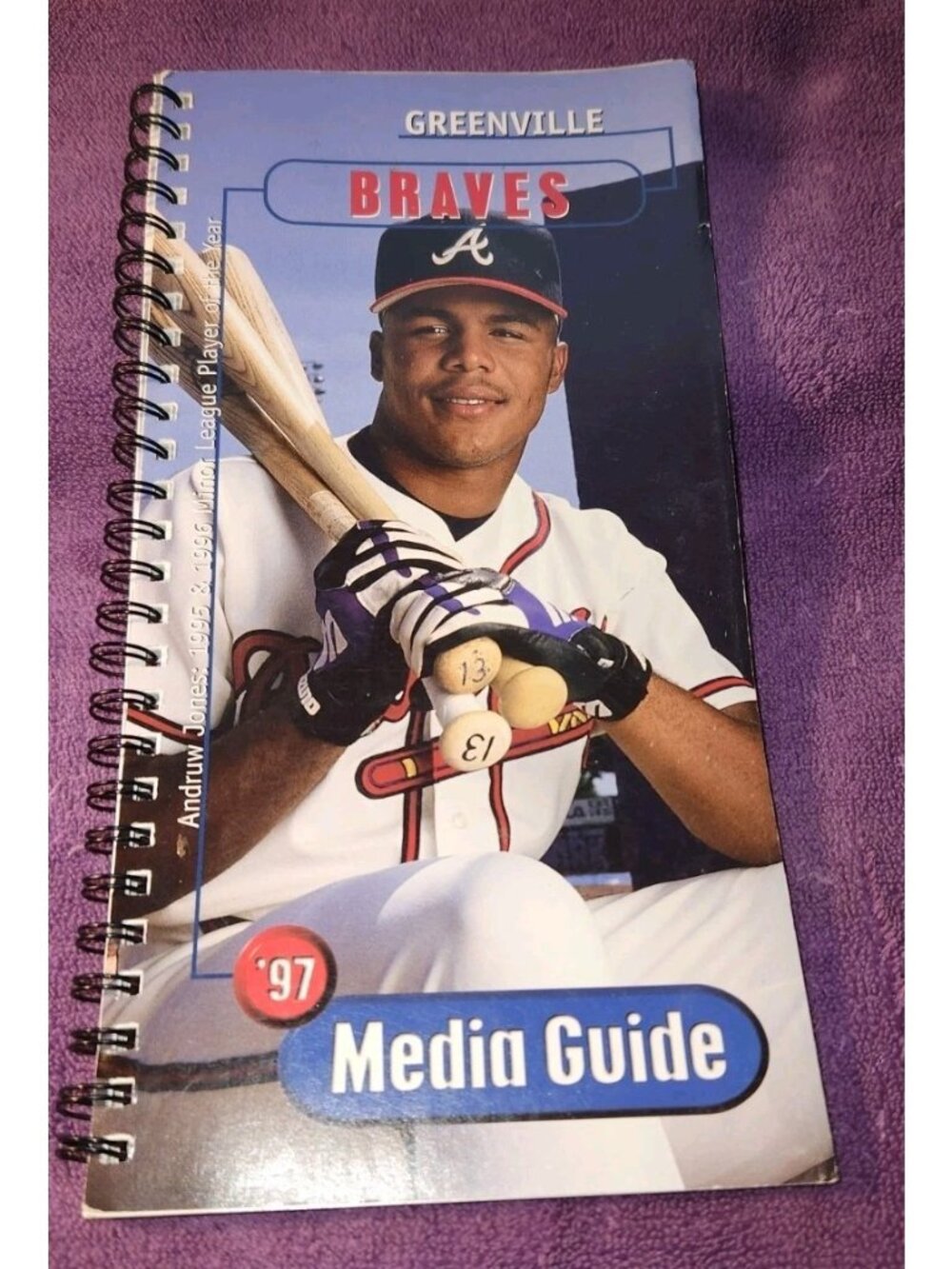 1997 Greenville Braves Media Guide Andruw Jones Cover atlanta john rocker